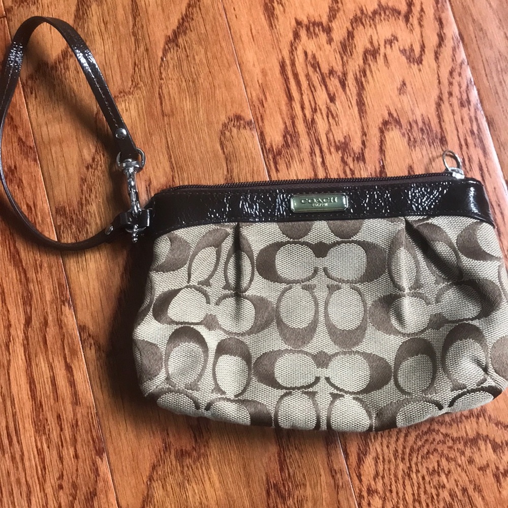 Brown coach wristlet